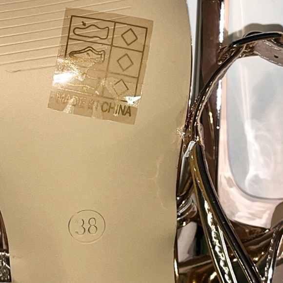 Elegant Rose Gold Strappy Heels - Picture 3 of 5
